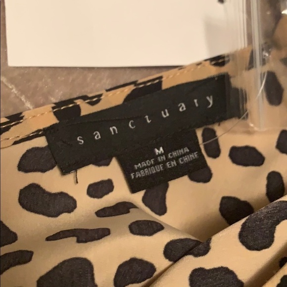 Sanctuary tan and black cheetah cami w buttons, M - Picture 10 of 11